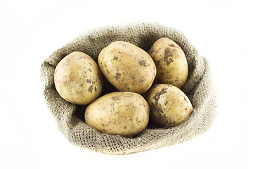 Image showing potatoes in burlap sack