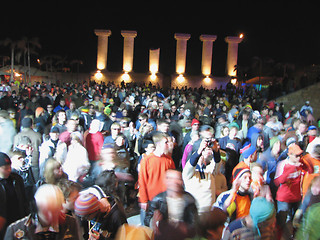 Image showing some thousand dancing people at night open-air