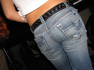 Image showing Rump attractive young girl in blue jeans