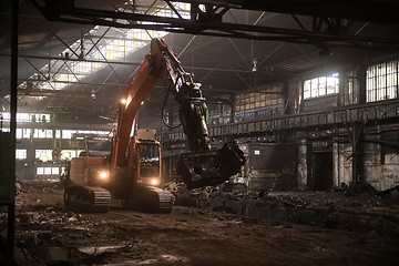 Image showing Industrial interior with bulldozer inside