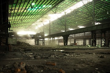 Image showing Large empty hall with concrete walls