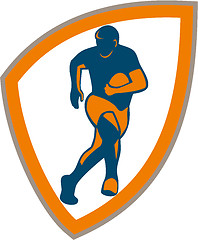 Image showing Rugby Player Running Shield Silhouette