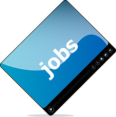 Image showing Video media player for web with jobs word