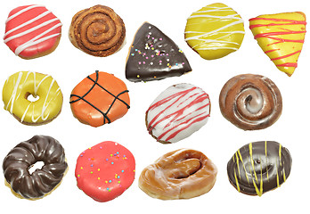 Image showing Donuts Isolated On White Background 