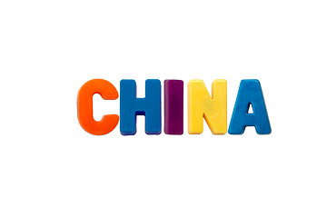 Image showing Letter magnets CHINA isolated on white