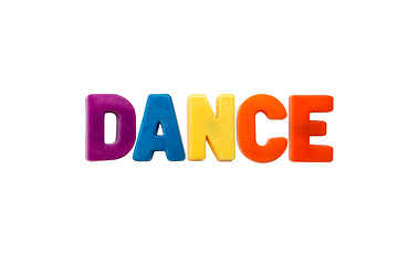 Image showing Letter magnets DANCE isolated on white
