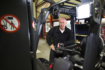 Image showing Forklift mechanic