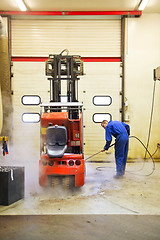 Image showing Forklift Cleaning