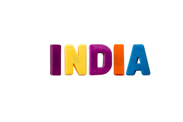 Image showing Letter magnets INDIA isolated on white