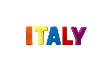 Image showing Letter magnets ITALY isolated on white