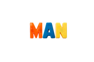 Image showing Letter magnets MAN isolated on white