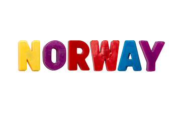 Image showing Letter magnets NORWAY isolated on white