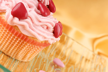 Image showing Fancy Valentine's Day cupcake