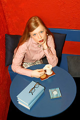 Image showing Girl in cafe