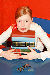 Image showing Girl with books