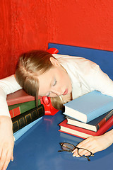 Image showing Tired education