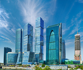 Image showing Business center with skyscrapers - Moscow City, Russia