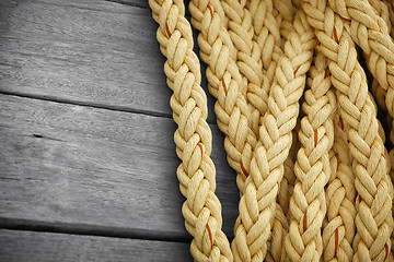 Image showing Vintage nautical knots background with copy-space. Marine sea ro