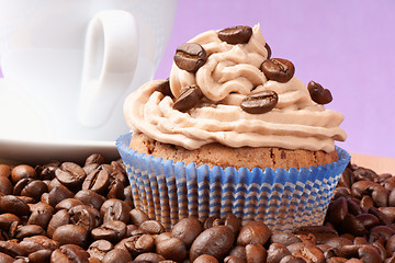 Image showing Coffee cupcake and espresso