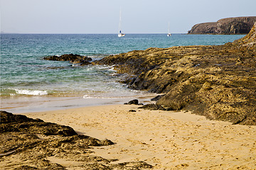 Image showing spain musk pond beach  water boa n lanzarote 