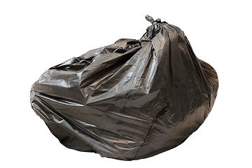 Image showing big black isolated garbage bag