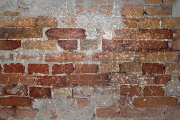 Image showing cracked surface of brick wall