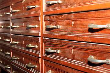 Image showing old weathered drawers