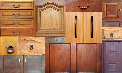 Image showing collection of old drawers