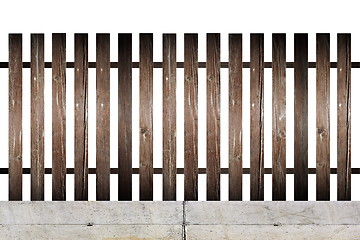 Image showing wood fence on concrete foundation