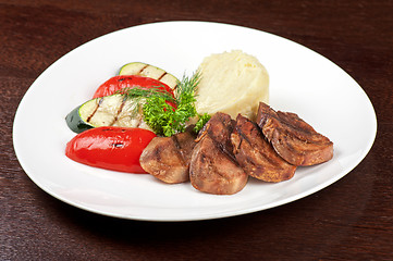 Image showing tongue with grilled vegetable