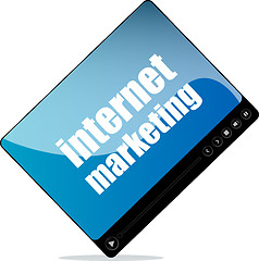 Image showing Video media player for web with internet marketing word