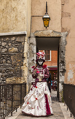 Image showing Disguised Person on a Bridge