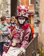 Image showing Disguised Person on a Bridge