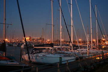 Image showing night at the harbour
