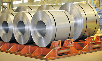 Image showing rolls of steel sheet 