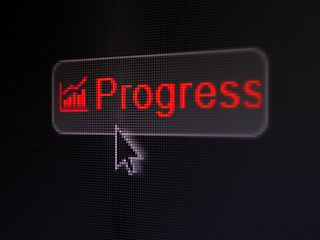 Image showing Business concept: Progress and Growth Graph on digital button background