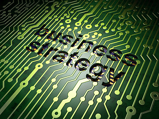 Image showing Business concept: Business Strategy on circuit board background