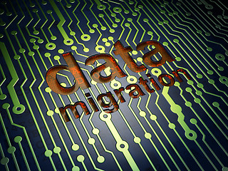 Image showing Data concept: Data Migration on circuit board background