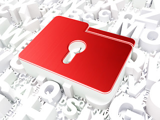 Image showing Business concept: Folder With Keyhole on alphabet background