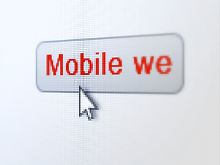 Image showing Web design concept: Mobile Web on digital button background