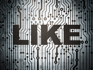 Image showing Social media concept: circuit board with Like
