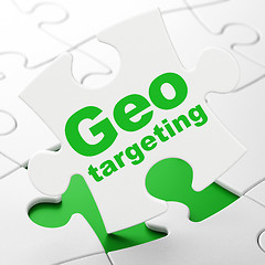 Image showing Business concept: Geo Targeting on puzzle background