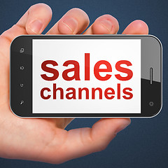 Image showing Marketing concept: Sales Channels on smartphone