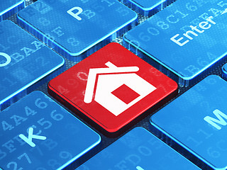 Image showing Finance concept: Home on computer keyboard background