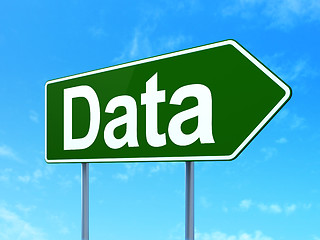 Image showing Data concept: Data on road sign background