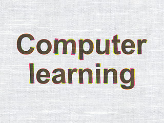 Image showing Education concept: Computer Learning on fabric texture background