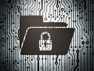 Image showing Finance concept: circuit board with Folder With Lock