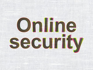 Image showing Protection concept: Online Security on fabric texture background