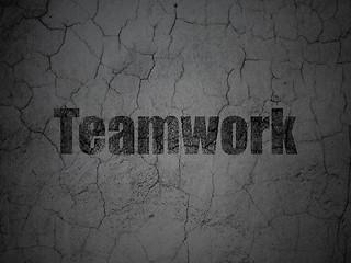 Image showing Business concept: Teamwork on grunge wall background