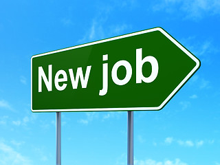 Image showing Business concept: New Job on road sign background